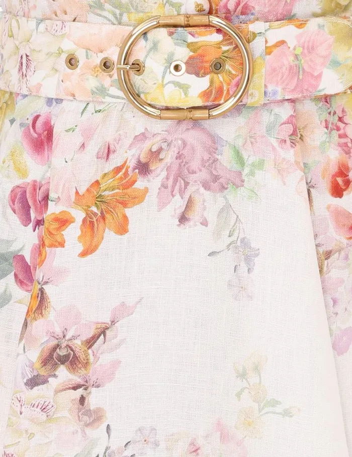 Zimmermann Clothing Natura Buttoned Mini Dress Kaleidoscope Garden 8211 Women