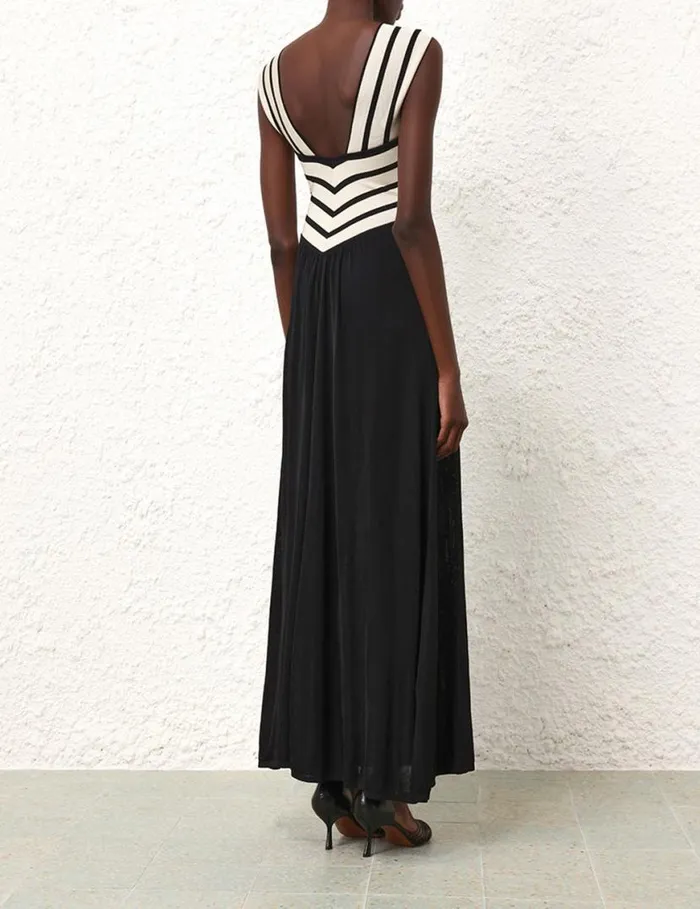 Zimmermann Clothing Natura Halter Neck Midi Dress Chevron 8211 Women