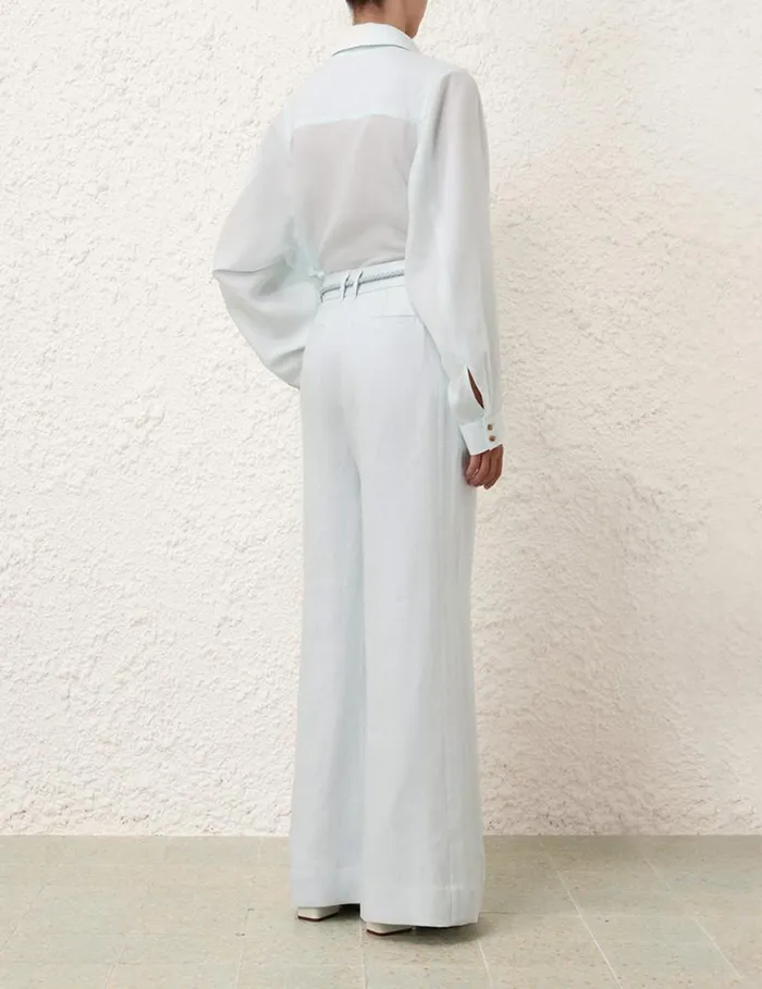 Zimmermann Clothing Natura Linen Wide Leg Pant Mint 8211 Women