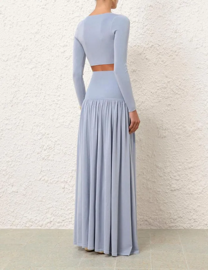 Zimmermann Clothing Natura Metallic Midi Skirt Blue 8211 Women