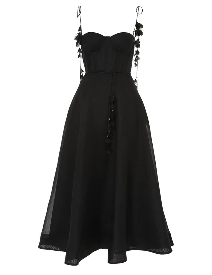 Zimmermann Clothing Natura Midi Corset Dress Black 8211 Women