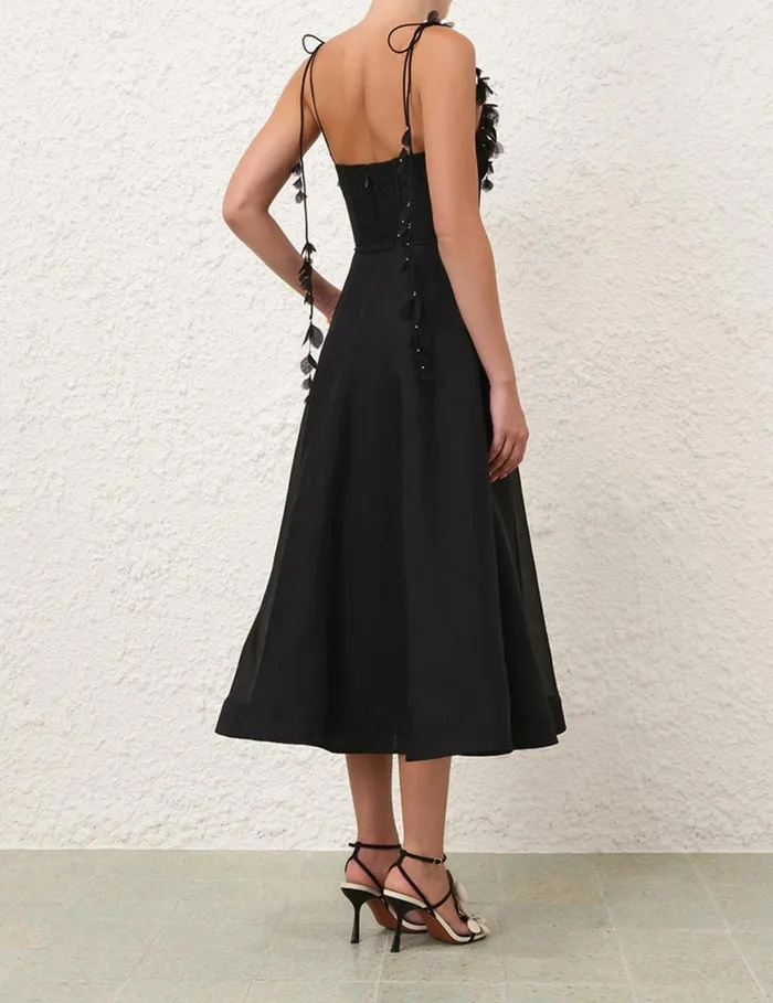 Zimmermann Clothing Natura Midi Corset Dress Black 8211 Women