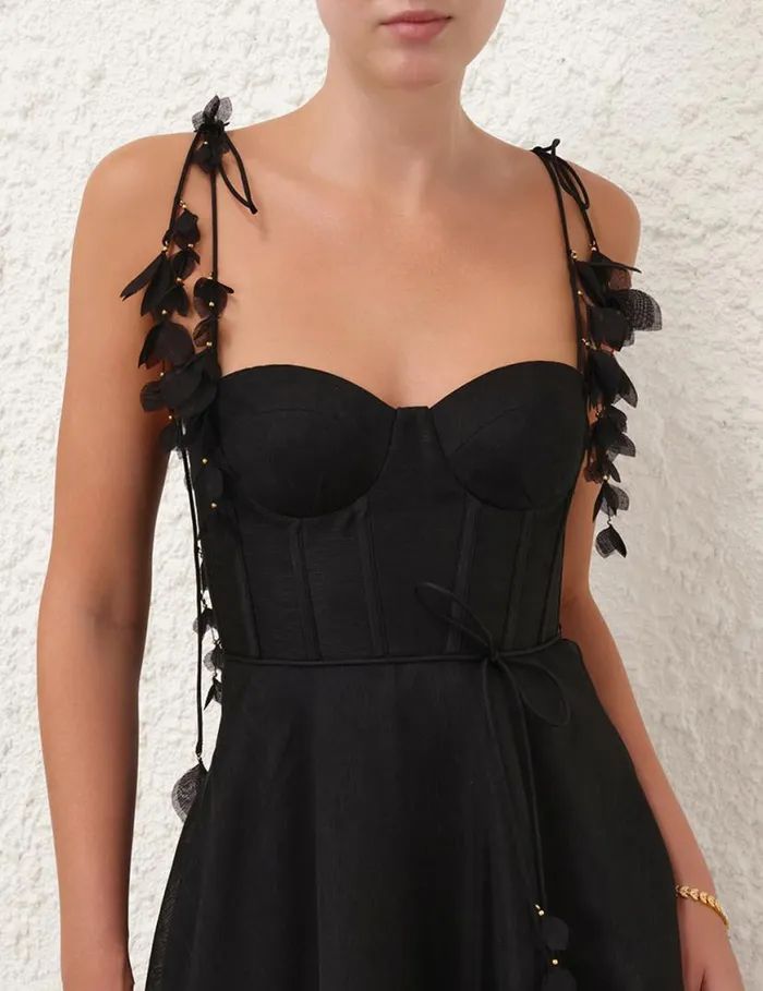 Zimmermann Clothing Natura Midi Corset Dress Black 8211 Women
