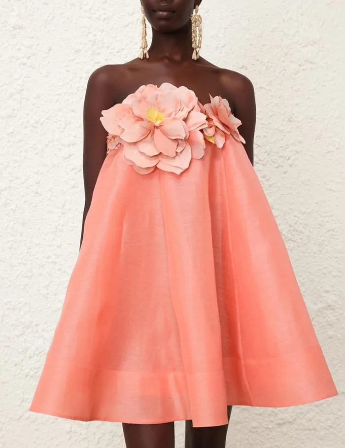 Zimmermann Clothing Natura Strapless Mini Coral 8211 Women