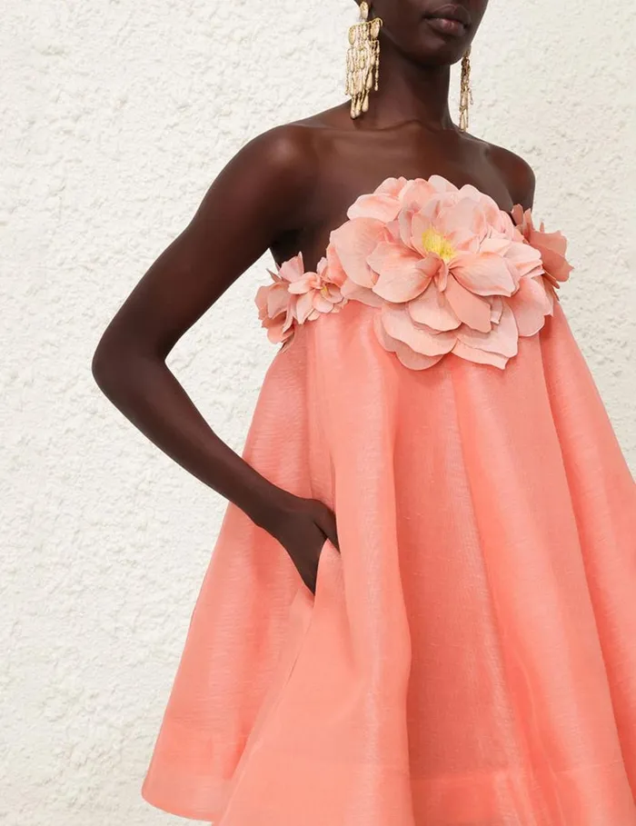 Zimmermann Clothing Natura Strapless Mini Coral 8211 Women