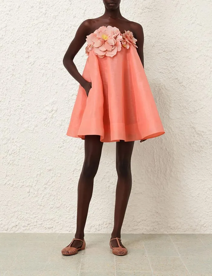 Zimmermann Clothing Natura Strapless Mini Coral 8211 Women