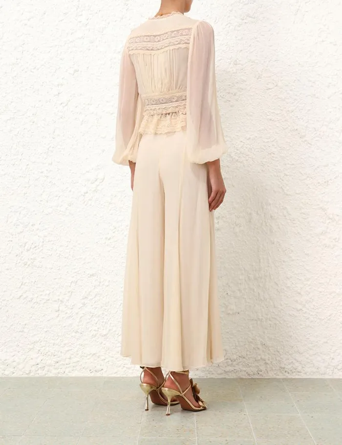 Zimmermann Clothing Natura V Neck Button Bodice Buff 8211 Women