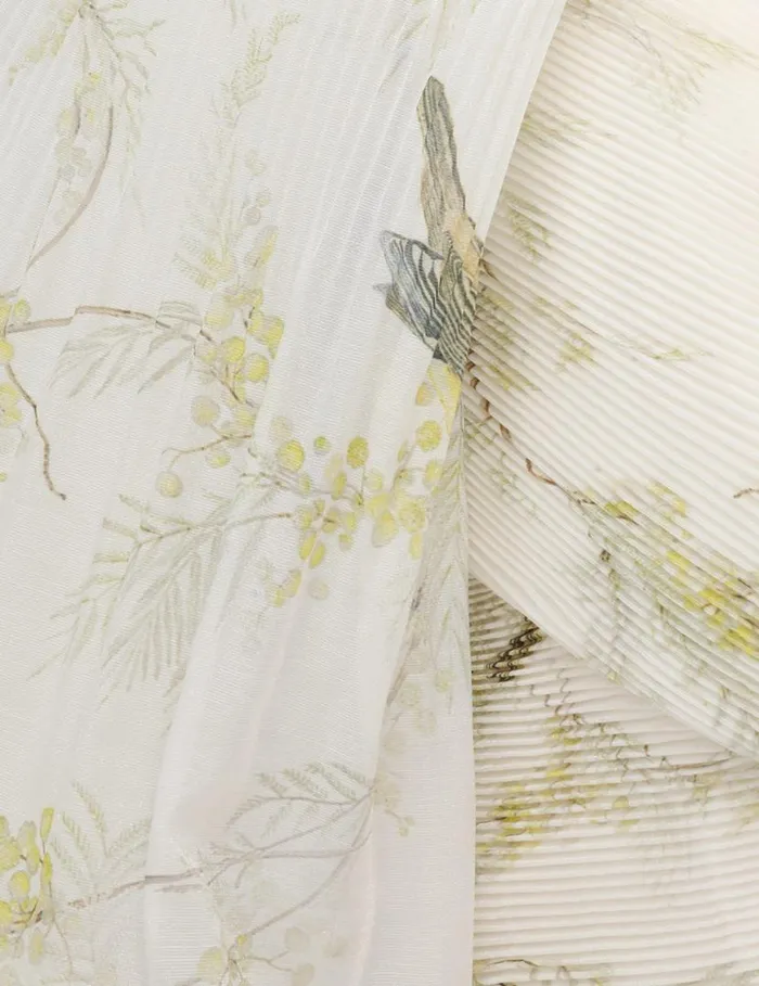 Zimmermann Clothing Pleated Bodice Acacia Birds 8211 Women