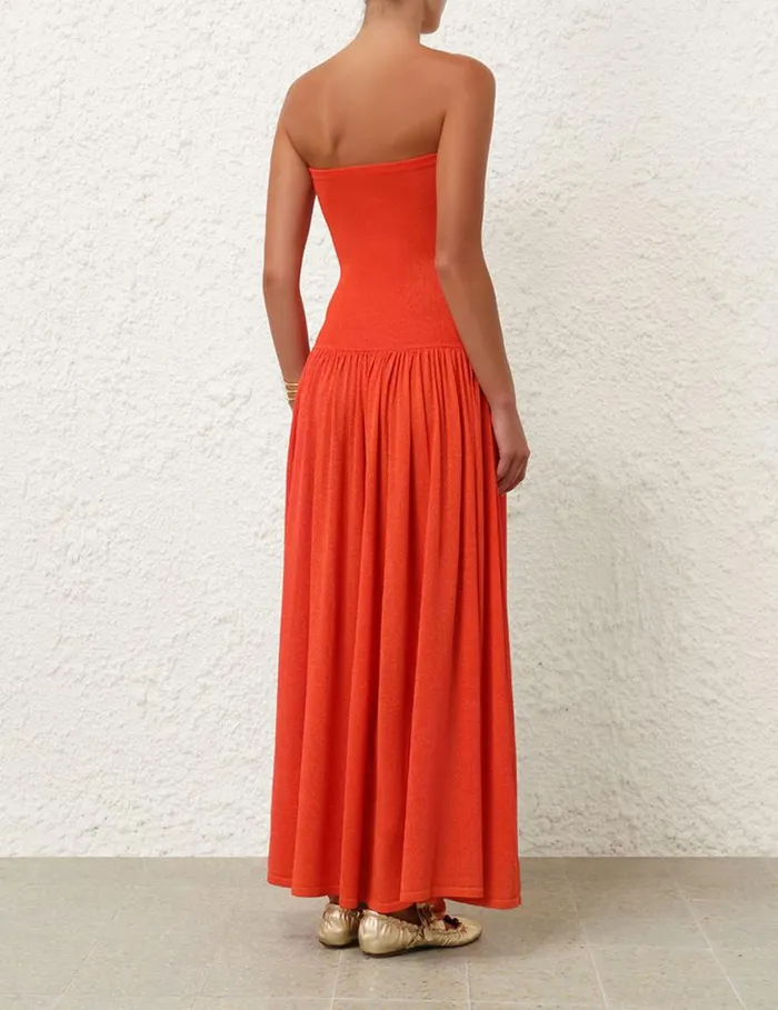 Zimmermann Clothing Tranquillity Metallic Dress Tomato 8211 Women