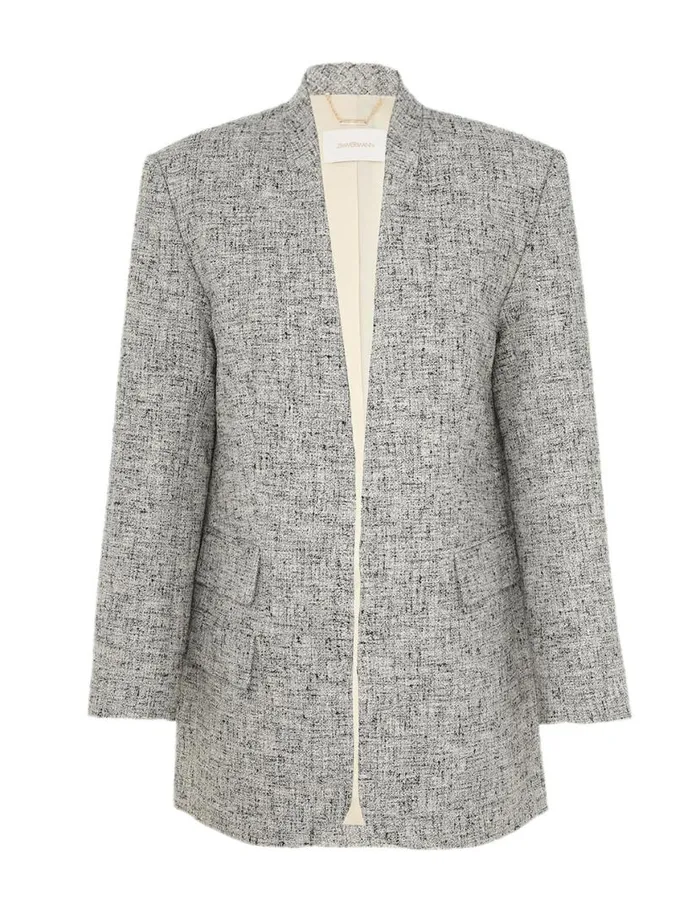 Zimmermann Clothing Tranquillity Oversized Jacket Blackcream 8211 Women