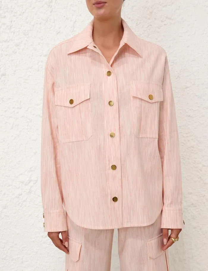 Zimmermann Clothing Tranquillity Stripe Shirt Redorange 8211 Women