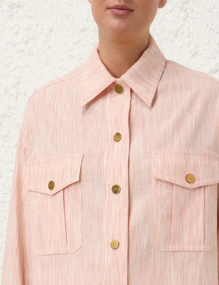 Zimmermann Clothing Tranquillity Stripe Shirt Redorange 8211 Women