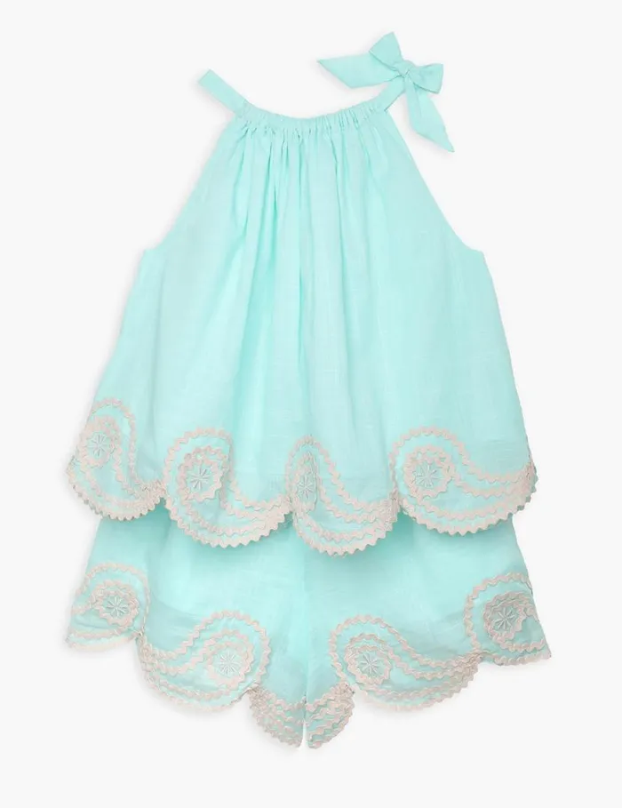 Zimmermann Clothing Waverly Ric Rac Top Blue 8211 Kids