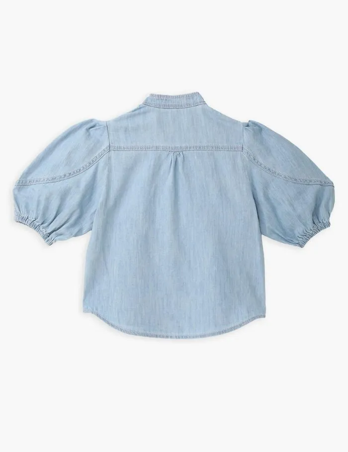 Zimmermann Clothing Waverly Utility Denim Top Blueberry 8211 Kids