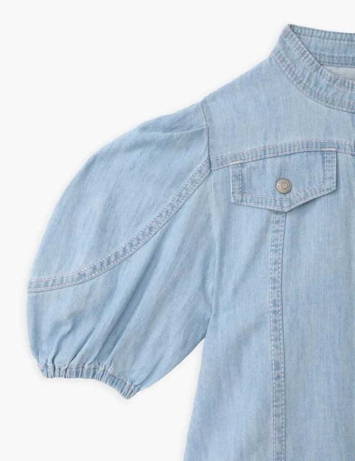 Zimmermann Clothing Waverly Utility Denim Top Blueberry 8211 Kids