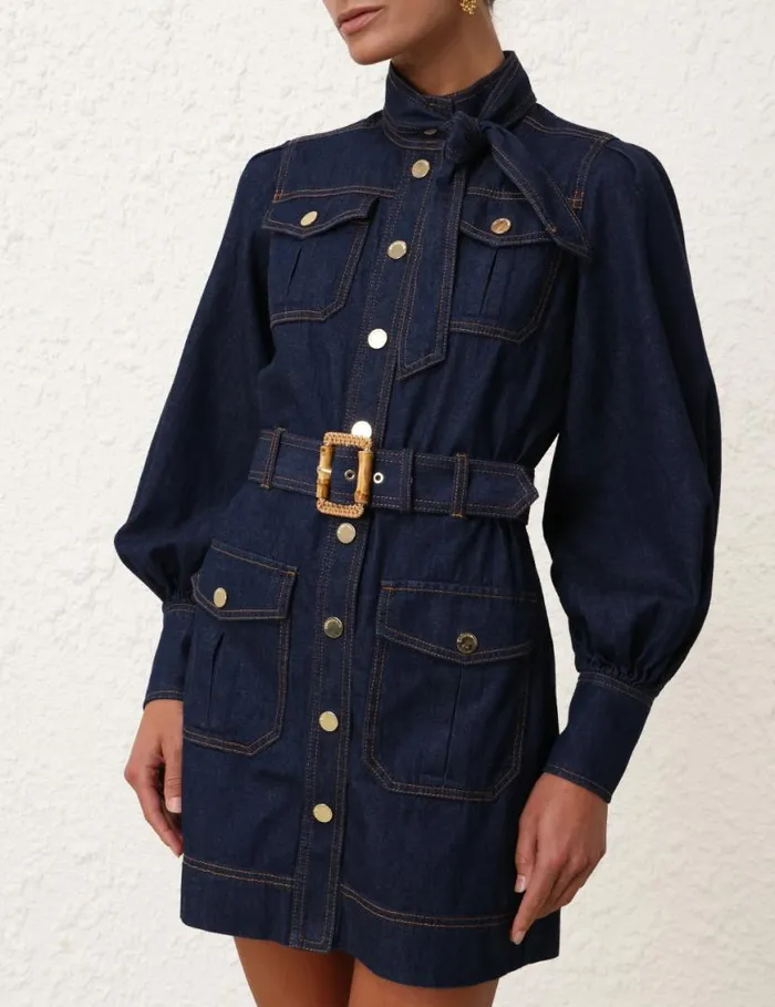Zimmermann Denim Denim Pocket Dress Ink 8211 Women