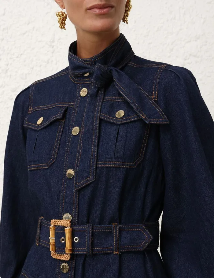 Zimmermann Denim Denim Pocket Dress Ink 8211 Women