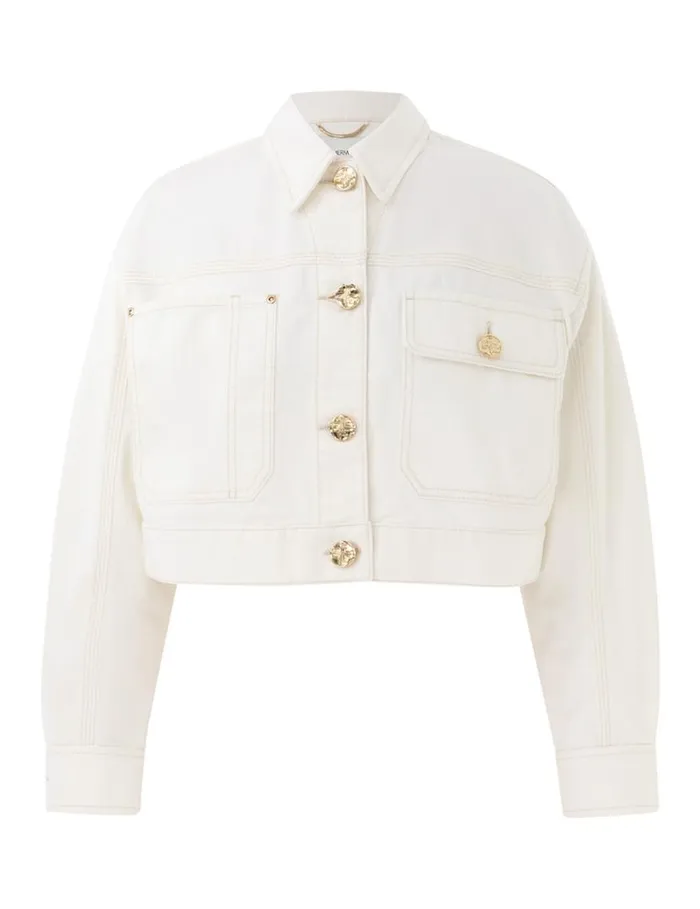 Zimmermann Denim Matchmaker Boxy Denim Jacket Milk 8211 Women