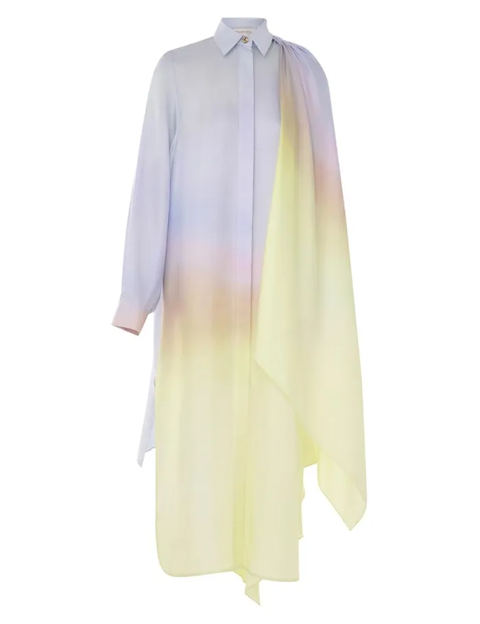 Zimmermann Dresses Harmony Scarf Shirt Midi Yellow Fields 8211 Women