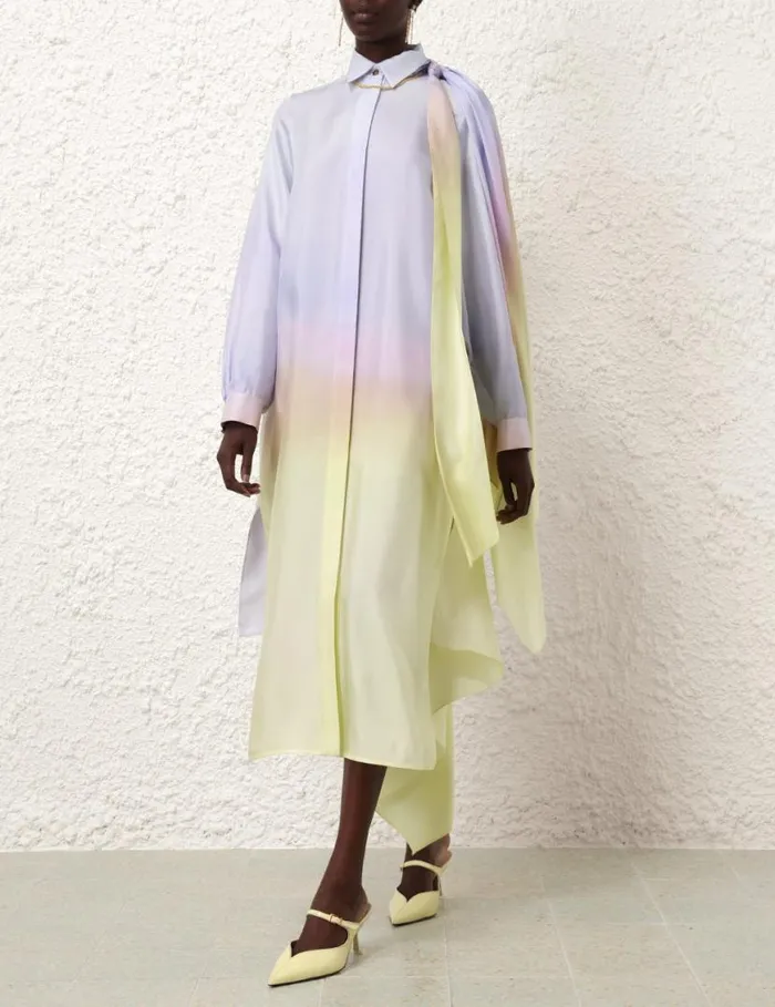 Zimmermann Dresses Harmony Scarf Shirt Midi Yellow Fields 8211 Women