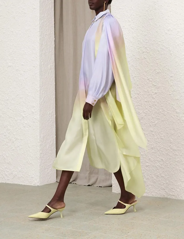 Zimmermann Dresses Harmony Scarf Shirt Midi Yellow Fields 8211 Women