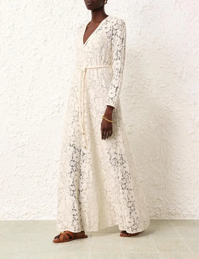 Zimmermann Dresses Matchmaker Lace Sheath Dress Cream 8211 Women