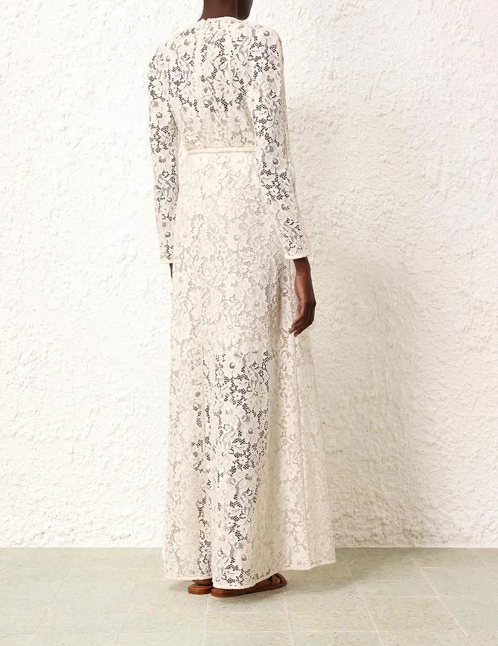 Zimmermann Dresses Matchmaker Lace Sheath Dress Cream 8211 Women