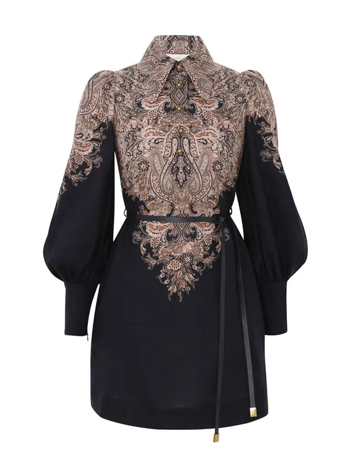 Zimmermann Dresses Natura Tunic Dress Navy Paisley 8211 Women