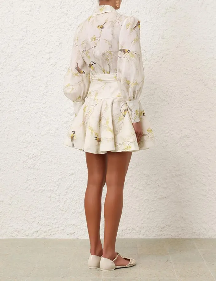 Zimmermann Dresses Wrap Mini Dress Acacia Birds 8211 Women