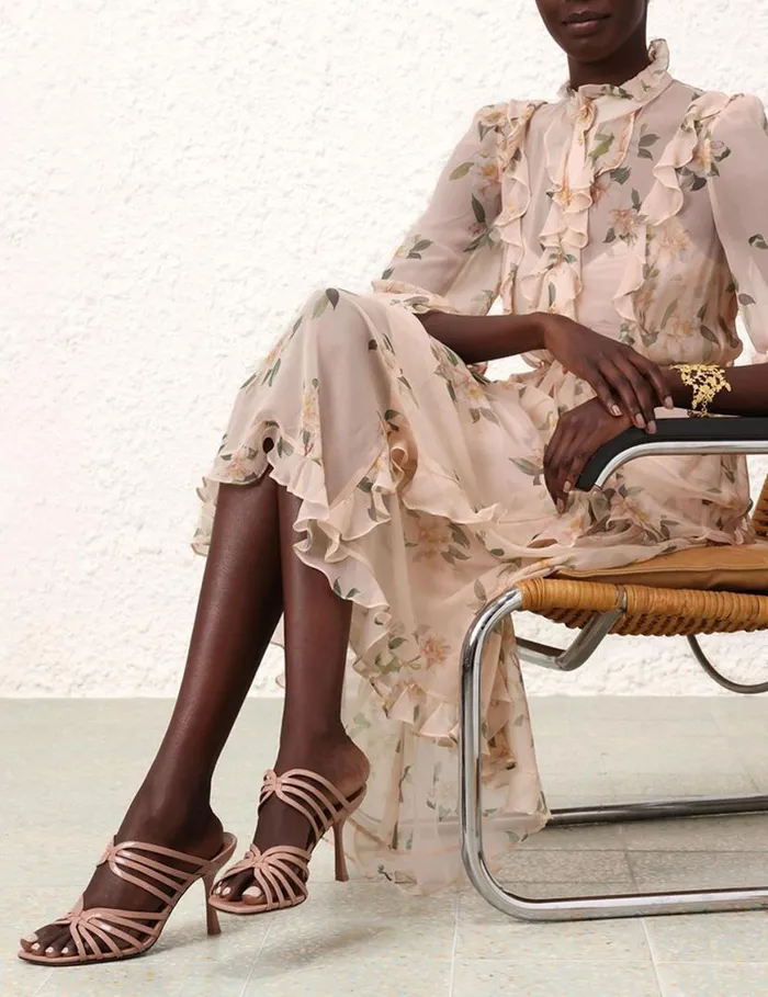 Zimmermann Heeled Sandals Zimmermann Aura Mule Sandal 85 Peach 8211 Women