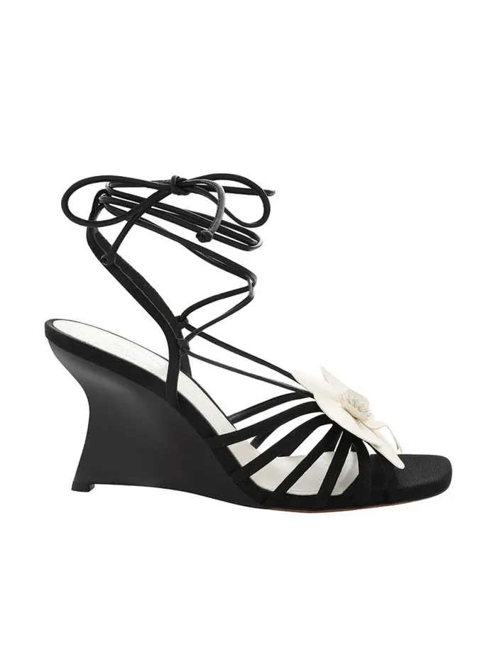 Zimmermann Heeled Sandals Zimmermann Orchid Wedge 85 Onyx 8211 Women