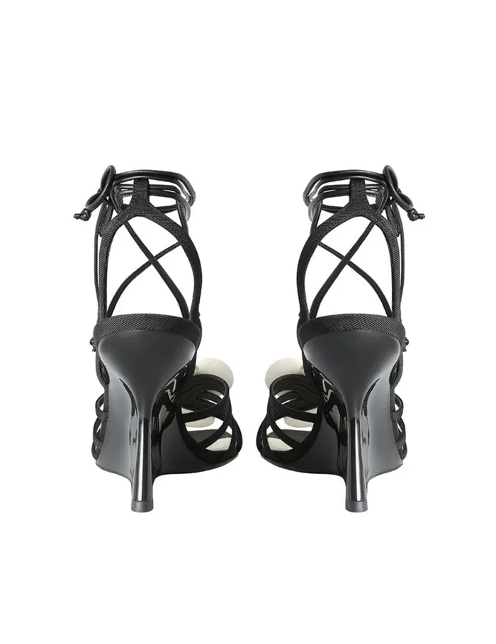 Zimmermann Heeled Sandals Zimmermann Orchid Wedge 85 Onyx 8211 Women
