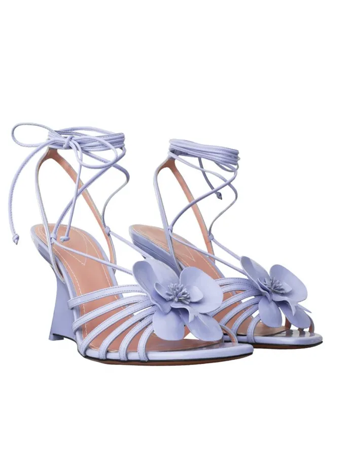 Zimmermann Heeled Sandals Zimmermann Orchid Wedge 85 Periwinkle 8211 Women