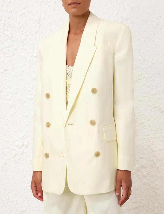 Zimmermann Jackets and Coats Harmony Poplin Jacket Lemon 8211 Women