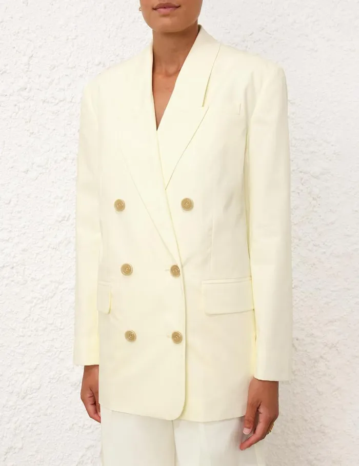 Zimmermann Jackets and Coats Harmony Poplin Jacket Lemon 8211 Women