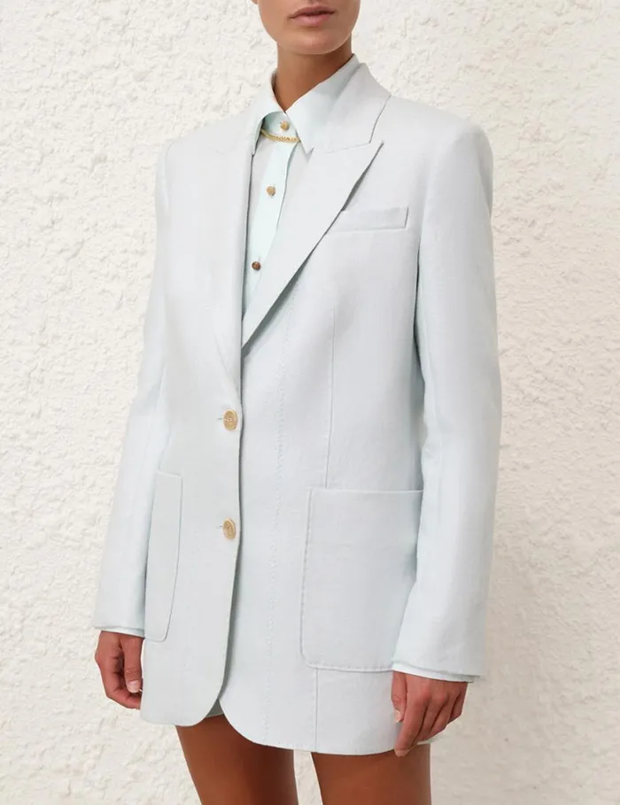 Zimmermann Jackets and Coats Natura Linen Jacket Mint 8211 Women