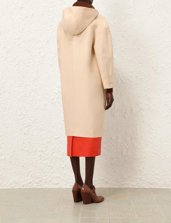 Zimmermann Jackets and Coats Tranquillity Poplin Crombie Peach 8211 Women
