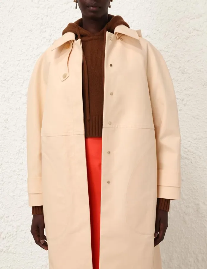Zimmermann Jackets and Coats Tranquillity Poplin Crombie Peach 8211 Women