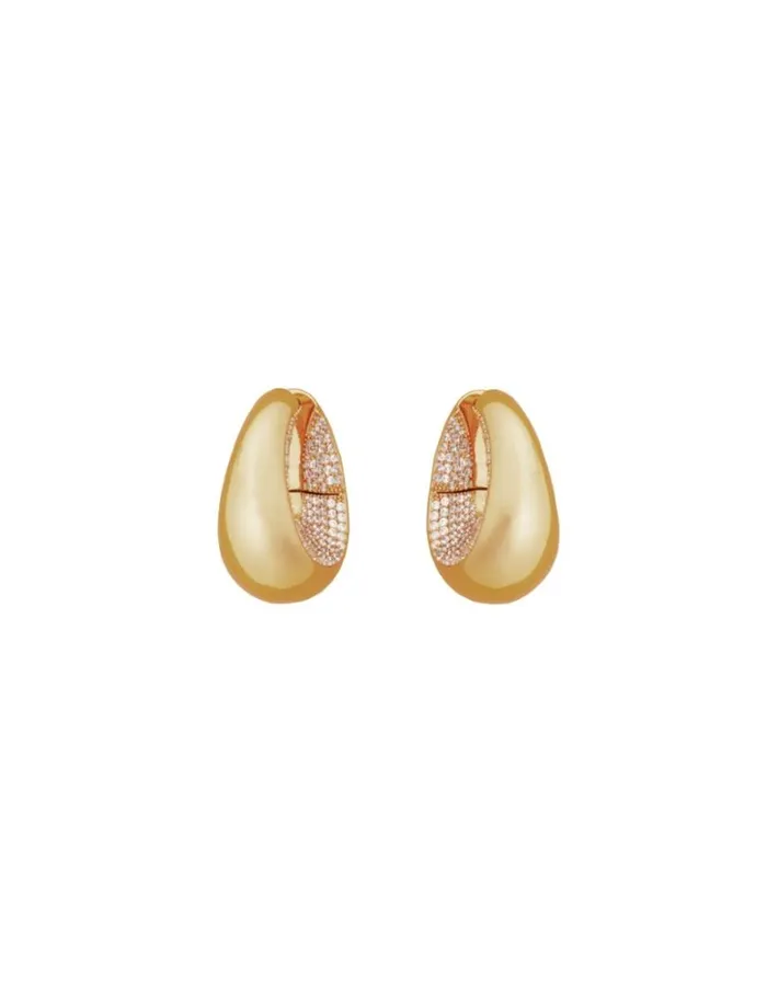 Zimmermann Jewellery Carved Pave Hoops Gold 8211 Women