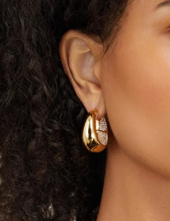 Zimmermann Jewellery Carved Pave Hoops Gold 8211 Women