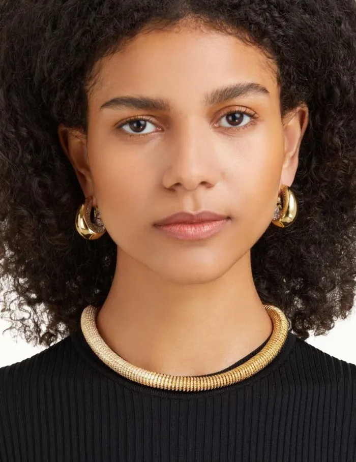 Zimmermann Jewellery Carved Pave Hoops Gold 8211 Women