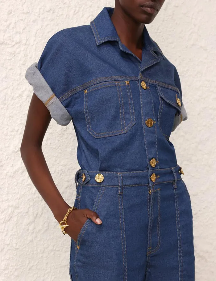 Zimmermann Jumpsuits and Playsuits Matchmaker Denim Boiler Suit Railway Blue 8211 Women