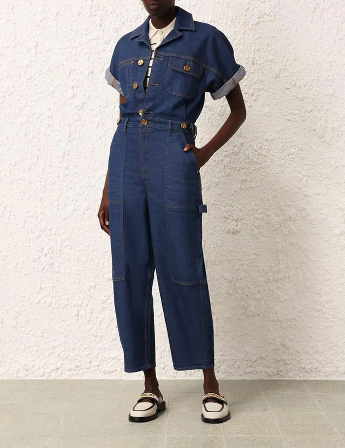 Zimmermann Jumpsuits and Playsuits Matchmaker Denim Boiler Suit Railway Blue 8211 Women