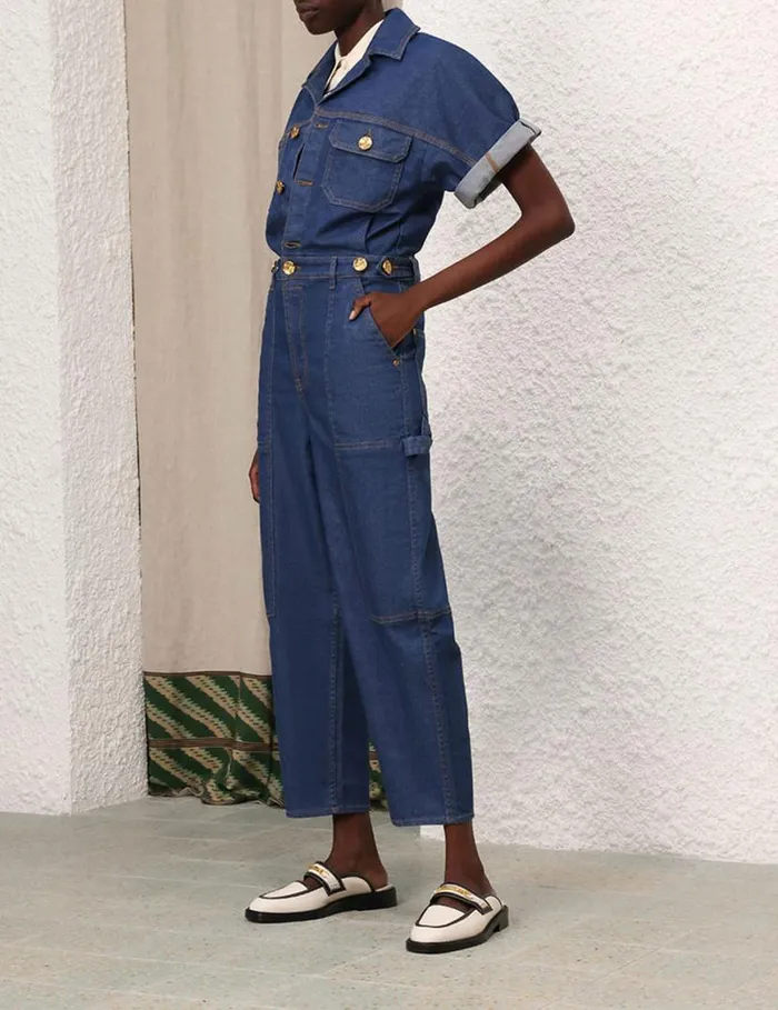 Zimmermann Jumpsuits and Playsuits Matchmaker Denim Boiler Suit Railway Blue 8211 Women