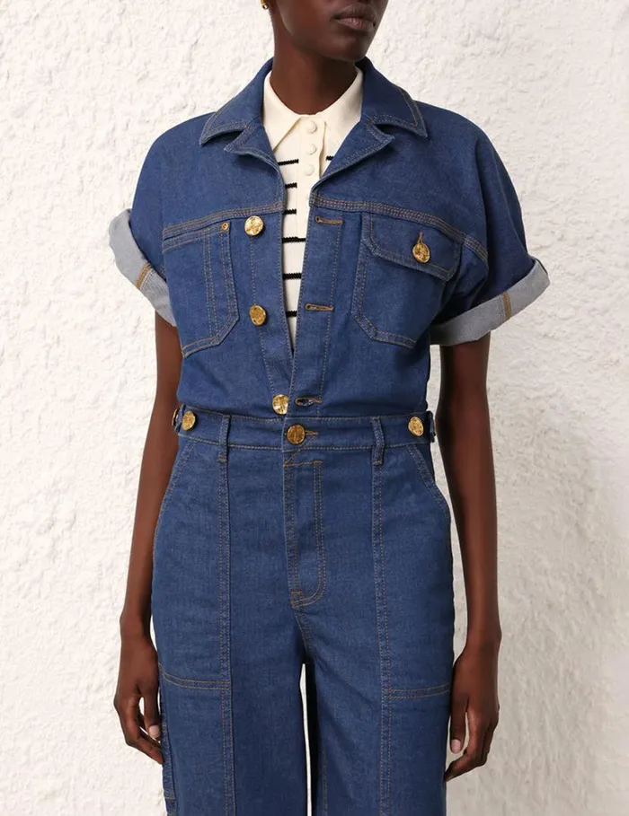 Zimmermann Jumpsuits and Playsuits Matchmaker Denim Boiler Suit Railway Blue 8211 Women
