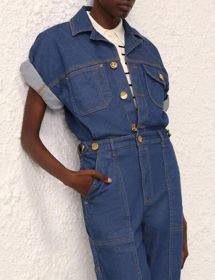 Zimmermann Jumpsuits and Playsuits Matchmaker Denim Boiler Suit Railway Blue 8211 Women