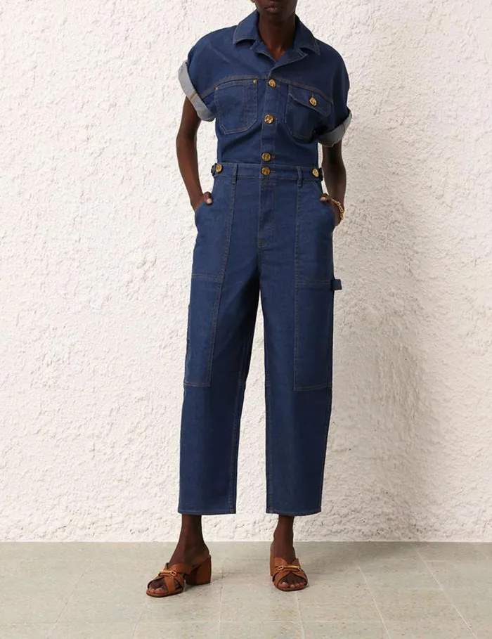 Zimmermann Jumpsuits and Playsuits Matchmaker Denim Boiler Suit Railway Blue 8211 Women
