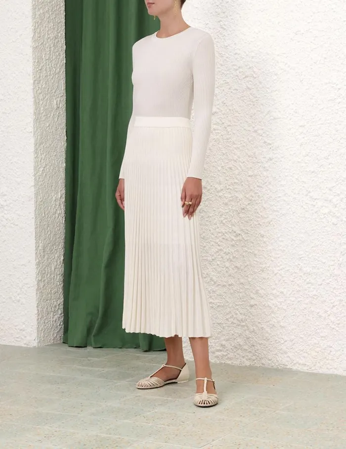 Zimmermann Knitwear Crew Neck Top Parchment 8211 Women