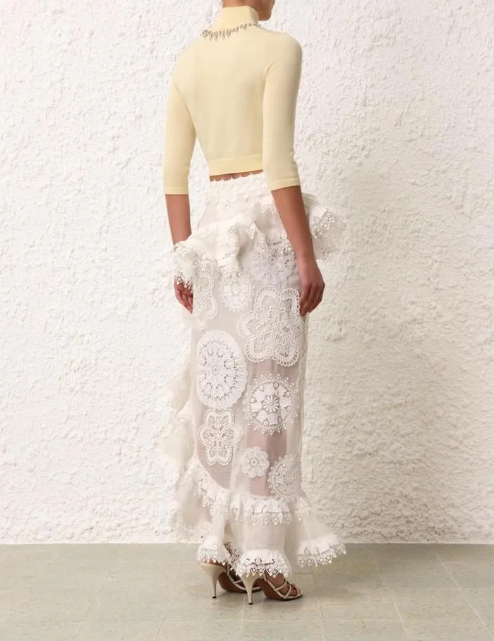 Zimmermann Knitwear Matchmaker High Neck Crop Top Lemon 8211 Women