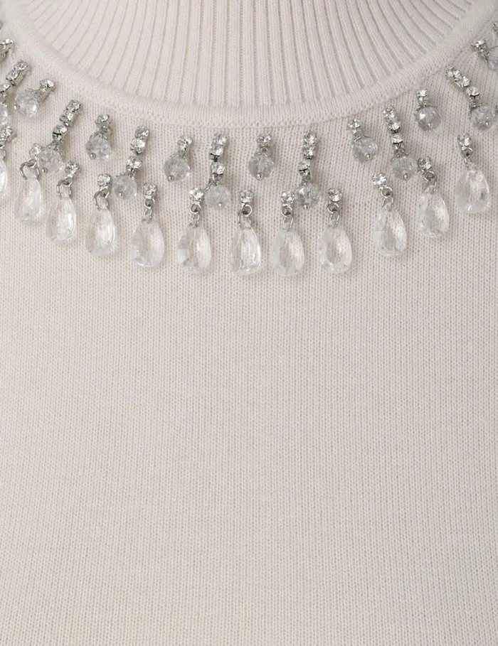 Zimmermann Knitwear Matchmaker High Neck Crop Top Parchment 8211 Women